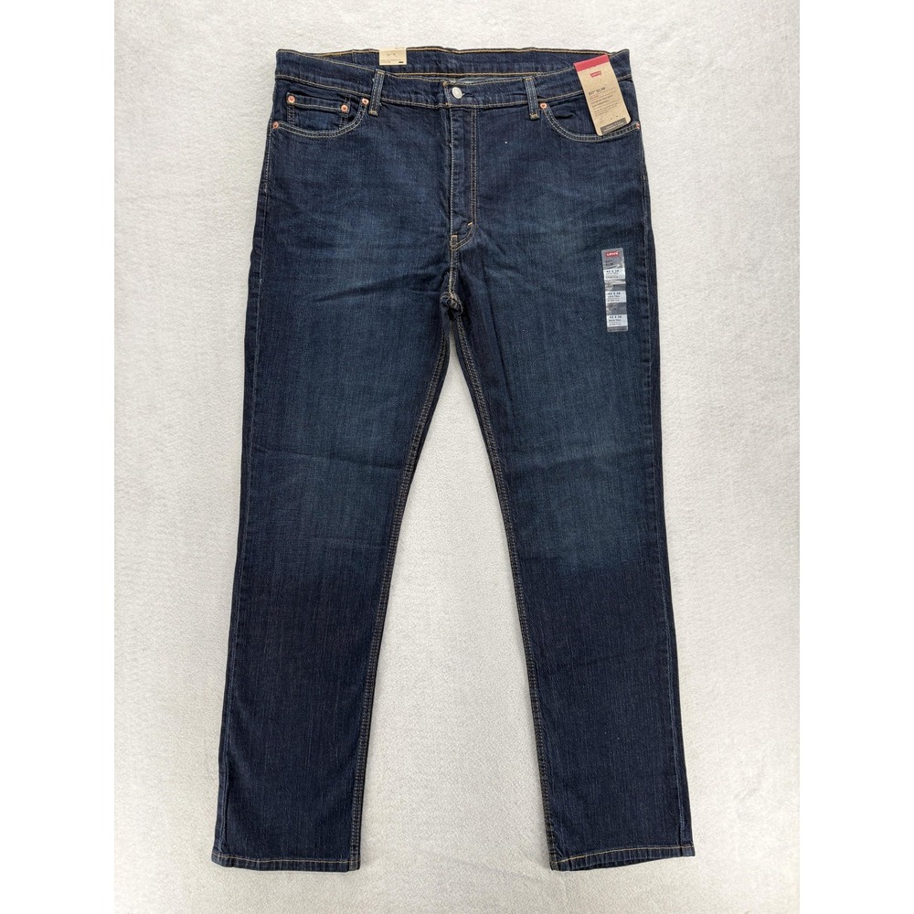 Levis 511 Jeans Mens 42x34 Blue Dark Wash Slim Straight Stretch Denim Casual
